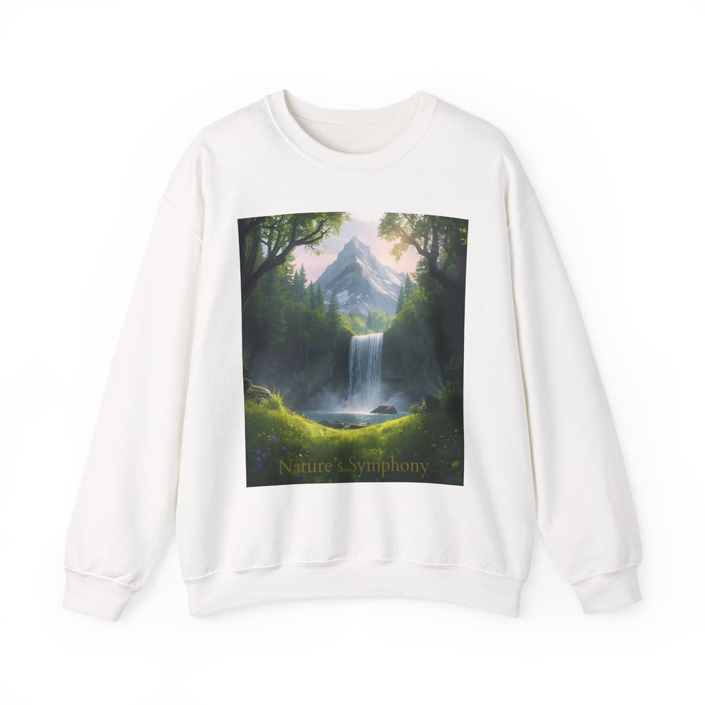 Calming Nature Crewneck Sweatshirt — Serene Landscape Design
