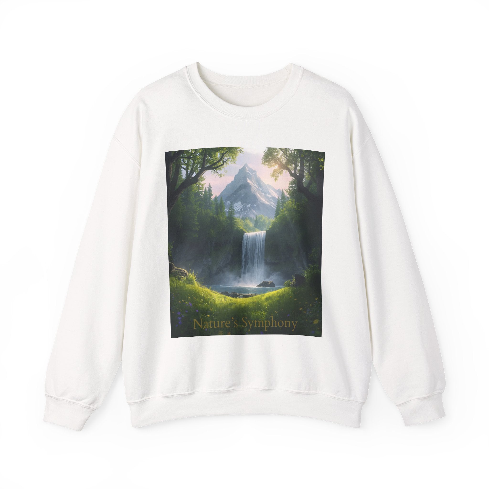 Calming Nature Crewneck Sweatshirt — Serene Landscape Design
