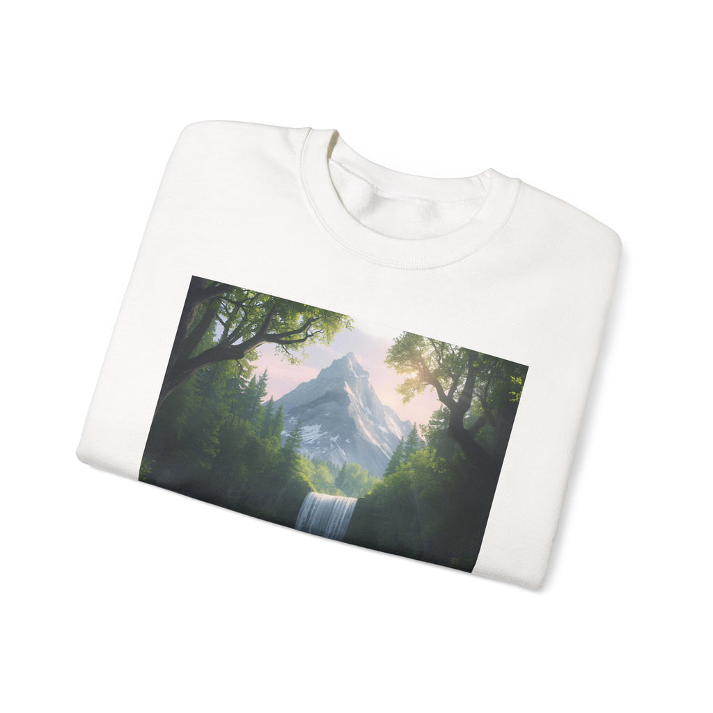 Calming Nature Crewneck Sweatshirt — Serene Landscape Design
